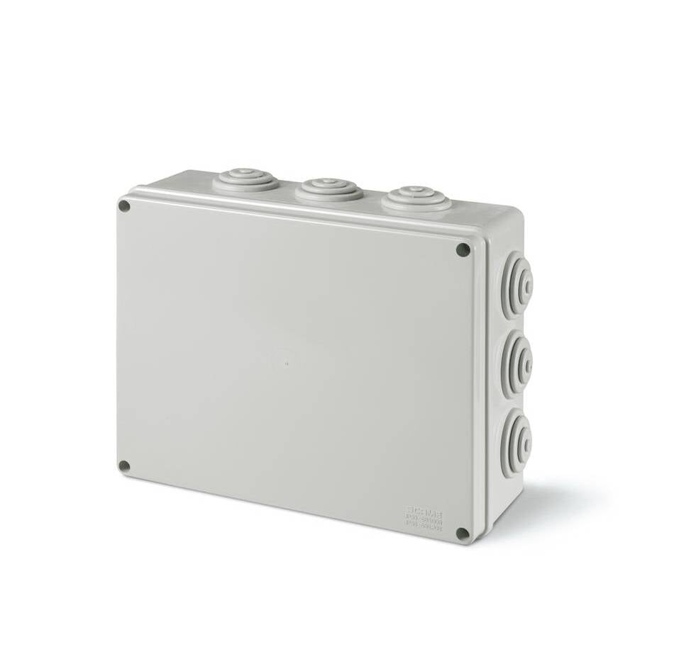 Boîte de Dérivation Étanche En Saillie IP55 en Polymère Technique Sans Halogène avec Cônes Passe-câbles (650°C) 100 mm x 100 mm x 50 mm 100x100x50 mm 1 kg Boîte de Dérivation Étanche En Saillie IP55 en Polymère Technique Sans Halogène avec Cônes Passe-câbles (650°C) 100 mm x 100 mm x 50 mm 100x100x50 mm 1 kg