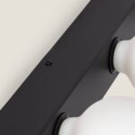Applique murale extérieure noire métal 4 globes blancs E27 – Image 15