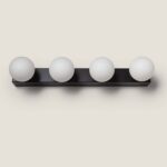 Applique murale extérieure noire métal 4 globes blancs E27 – Image 16