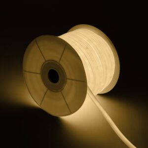 Ruban LED Néon Dimmable 220V BOBINE 50m Blanc Froid Circulaire 360 9W/m Coupe 100cm IP67 Blanc chaud