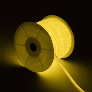 Ruban LED Néon Dimmable 220V BOBINE 50m Blanc Froid Circulaire 360 9W/m Coupe 100cm IP67 Jaune
