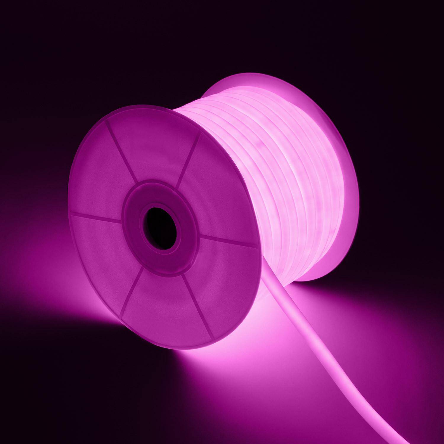 Ruban LED Néon Dimmable 220V BOBINE 50m Blanc Froid Circulaire 360 9W/m Coupe 100cm IP67 Rose Ruban LED Néon Dimmable 220V BOBINE 50m Blanc Froid Circulaire 360 9W/m Coupe 100cm IP67 Rose