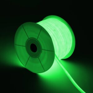 Ruban LED Néon Dimmable 220V BOBINE 50m Blanc Froid Circulaire 360 9W/m Coupe 100cm IP67 Vert