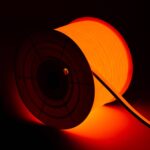 Ruban LED Néon Dimmable 220V BOBINE 50m Orange Semi-Circulaire 180º 7.5W/m Coupe 100cm IP67