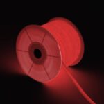 Ruban LED Néon Dimmable 220V BOBINE 50m Rouge Circulaire 360 9W/m Coupe 100cm IP65
