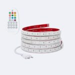 Ruban LED RGB 220V 60 LED/m silicone 12mm IP67 1m télécommande – Image 14