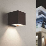 Applique murale solaire LED aluminium rouille cube rechargeable – Image 8