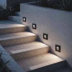 Balise murale encastrée LED carrée noir aluminium extérieur – Image 12