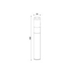Balise LED extérieure 65 cm aluminium noir mat blanc chaud – Image 8