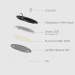 Cloche LED UFO industrielle noire Ø300mm aluminium – Image 7