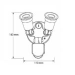 Applique extérieure détecteur crépusculaire 180° blanc IP44 2 E27 – Image 6
