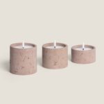 Pack de 3 Bougies LED Décoratives Cire et Ciment pour Extérieur Duna