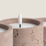 Pack de 3 Bougies LED Décoratives Cire et Ciment pour Extérieur Duna – Image 5