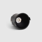 Spot Downlight LED 12W Coupe Ø 75 mm Deep Sélectionnable (chaud-neutre) 2700K - 3200K - 4000K Noir